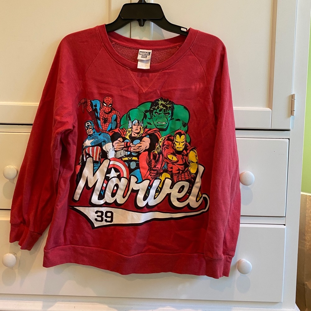 Marvel superhero crew neck sweatshirt